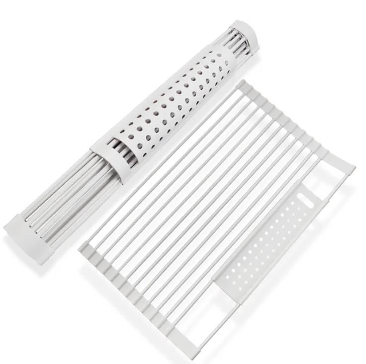 100 Food Grade Bpa Free Silicone Draining Rack Roll Up Round Dish