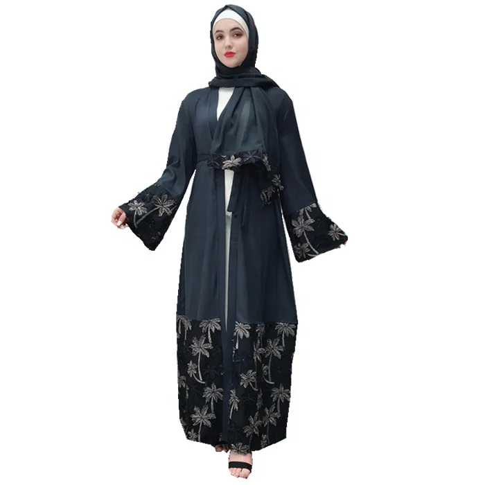 

New kaftan dubai abaya muslim hijab dress abaya kimono robe for women turkish clothing, Navy;wine red