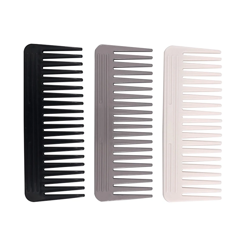 

Ready To Ship Custom Logo Wide Tooth Barber Use Plastic Hair Detangling Comb, Black, grey, white