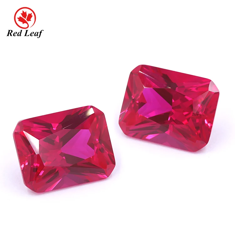 

Redleaf Jewelry fancy color octagon cut 10*12 mm wholesale ruby gemstone loose Lab grown ruby stone