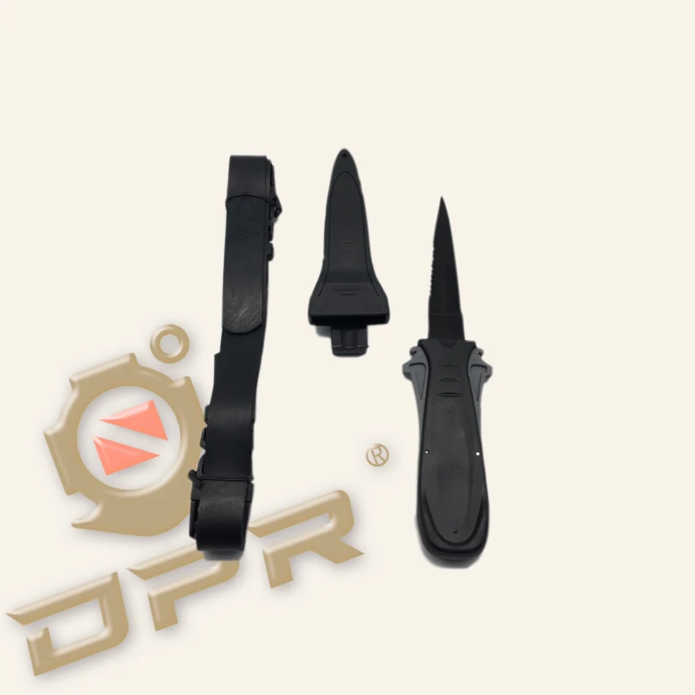 

DPR brand 9CM spearfishing knife diving knife, Black, grey button