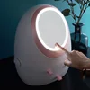 Web celebrity cosmetics and skin care products storage box dustproof with LED mirror desktop storage box large capacity waterpro