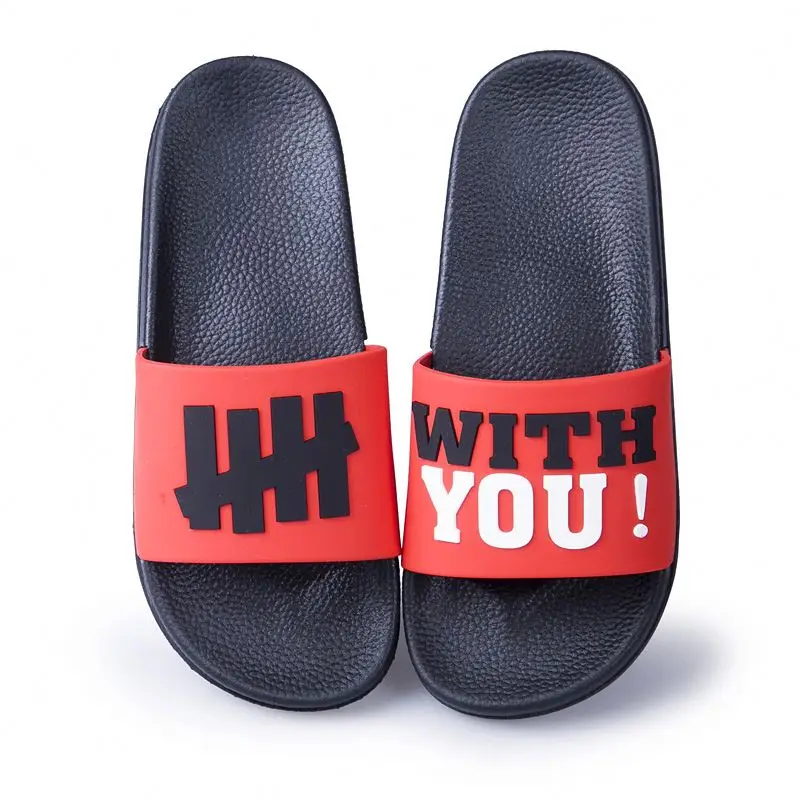 

Made in China Custom Adjustable Strap Sticker OEM Beach Walk Slipper EVA Cheap Slipper, Black / red/ white