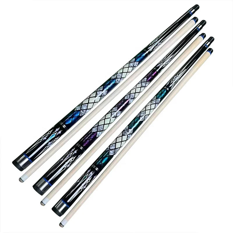 Wholesale Price Premium Quality Billiard Pool 1/2-PC Maple Wood Cue Aluminum Alloy Joint  58" Length 12.5mm Tip 18-21 oz