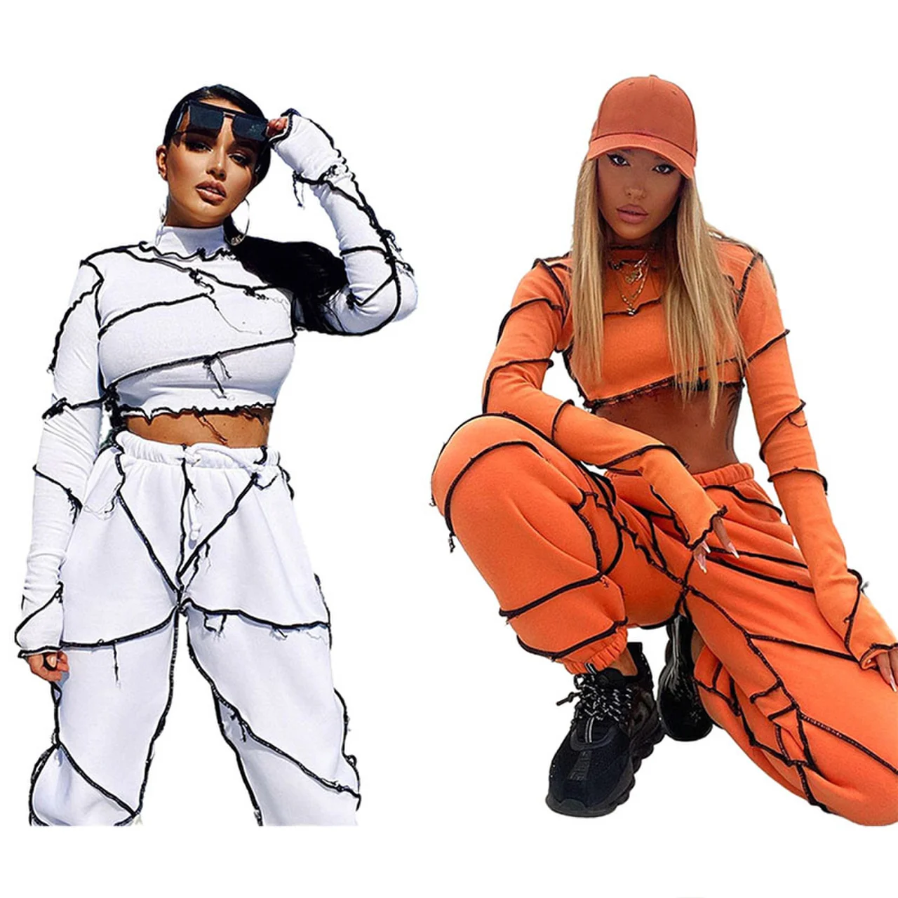 

Fall 2021 Women Clothes Two Pieces Pants Set Winter Casual Solid Split Joint Half A Turtleneck Long Sleeve Two Pieces Pants Set