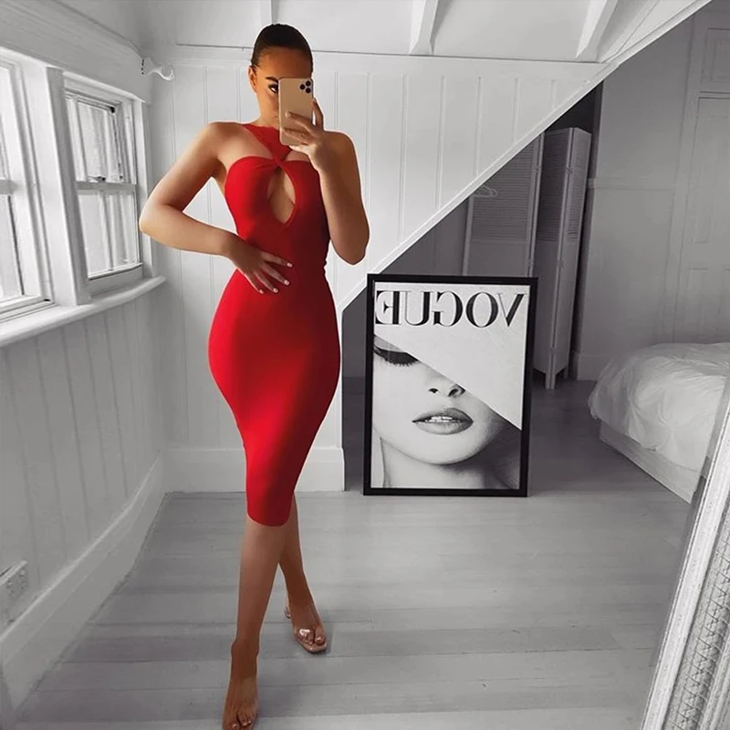 

2020 Night Club Wear Sleeveless Halter Sexy Sparkling Club Dress Women