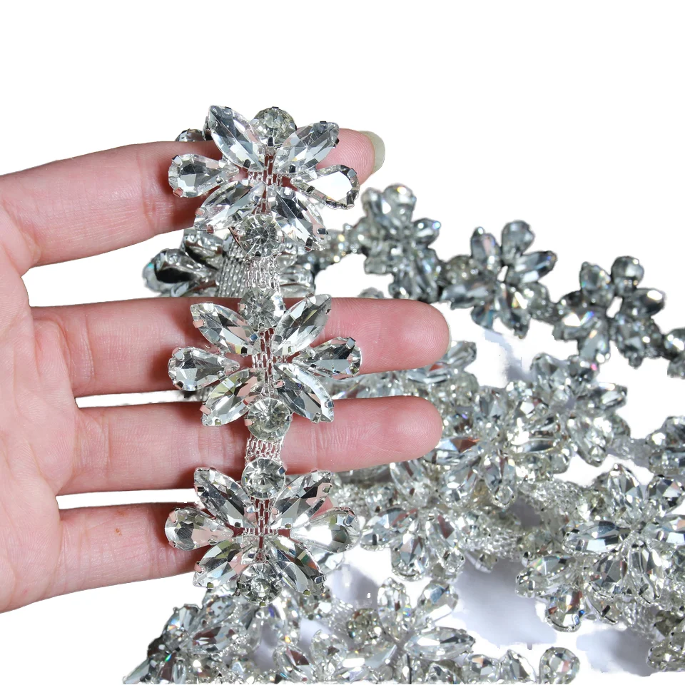 Diamond Water Drop Type Glass Rhinestones Flatback Sew-On Loose Beads for Shoe Bag Accessory & Horse Eye Decoration