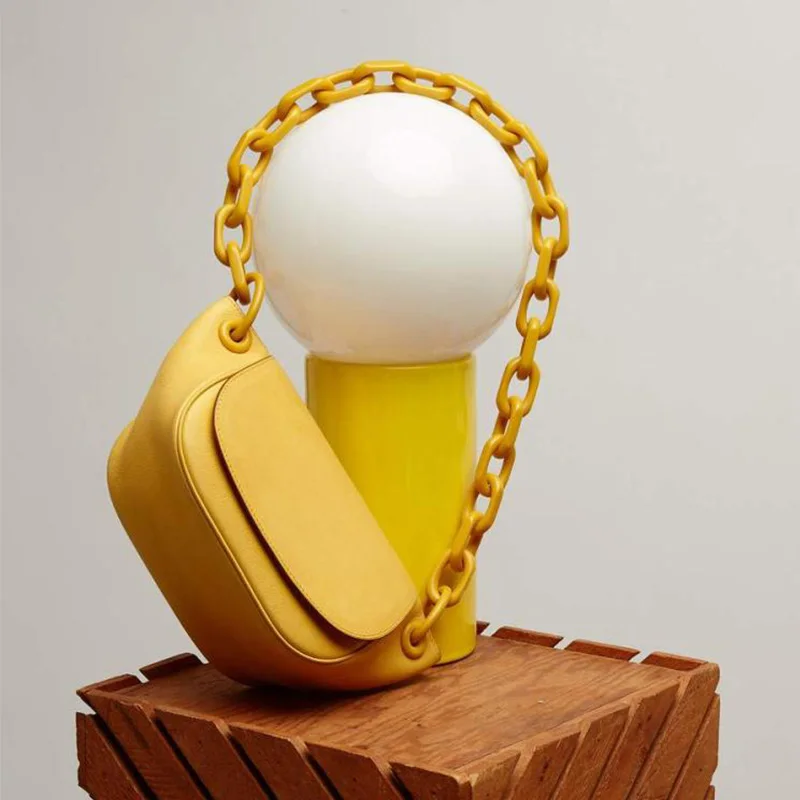 

Acrylic Strap Hobos Bag for Women Fashion Ins Chain Luxury Women Leather Chest bag Shoulder Bags Female