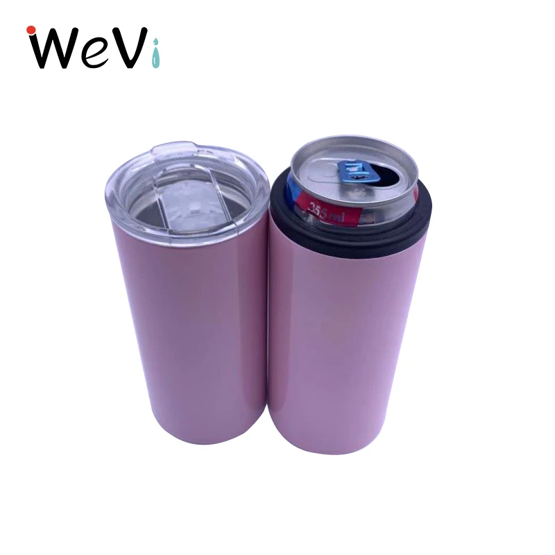 
Wevi 3 in 1 Sublimation Skinny Can Holder Cooler 12oz Double Walled Stainless Steel Insulated Slim Cola Beer Can Cooler 