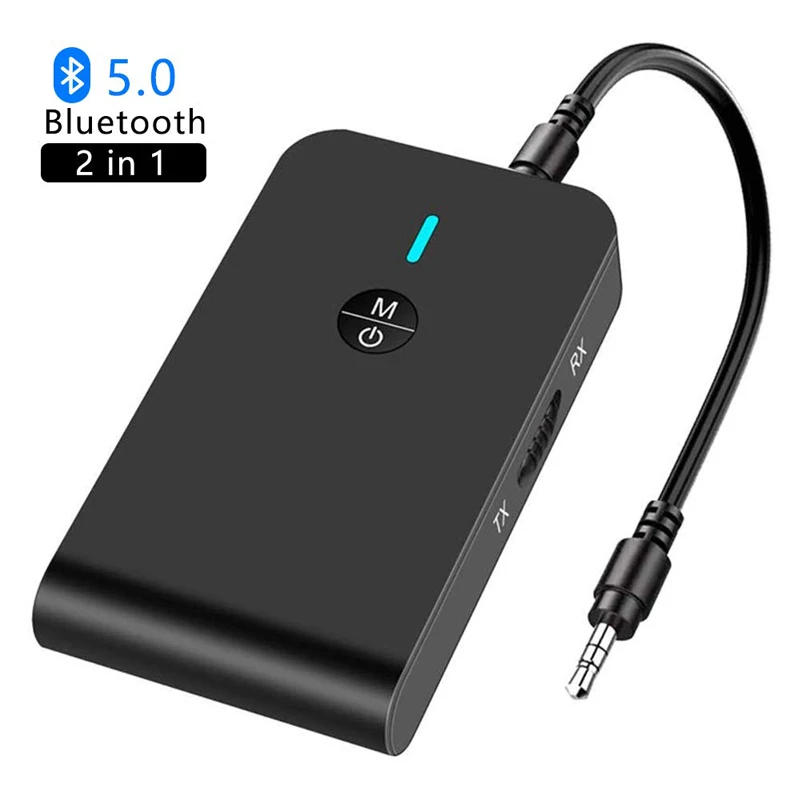 

BT-6 Bluetooth Transmitter Receiver,Bluetooth 5.0 Transmitter 2-in-1 Wireless Adapter 3.5mm Bluetooth Audio
