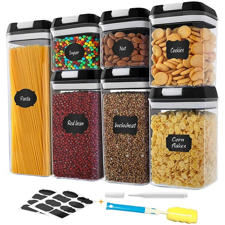 

Pantry Organizers 7 Pack Large Airtight Plastic Cereal Container Box Food Storage Containers Sets For SugarFlourDry Food