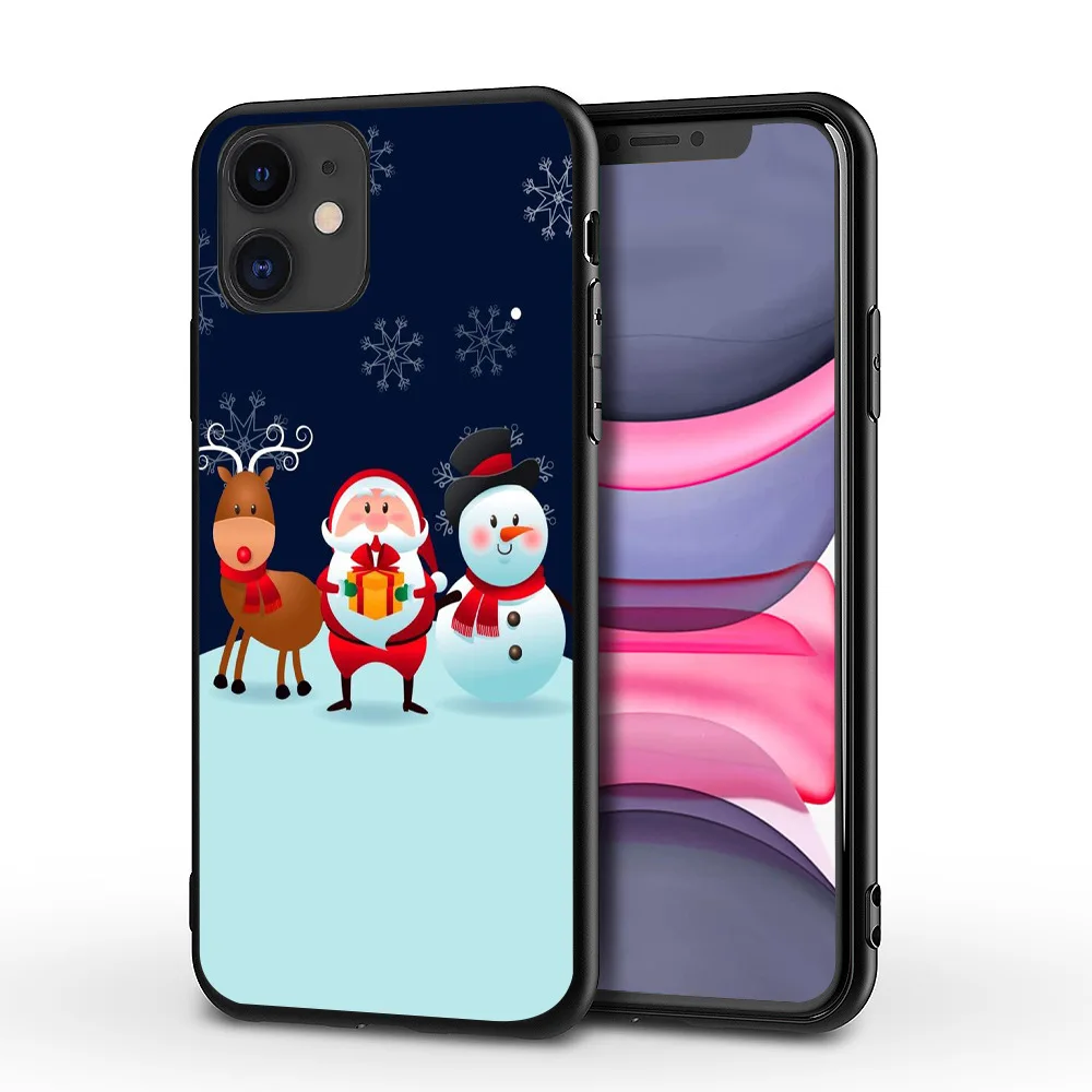 

Customized logo Merry Christmas Snow Lucky Socks pattern Soft TPU Mobile Phone Case For Phone 12