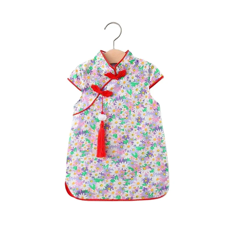 

Summer New Multi-flower Girls' Ethnic Skirts Girls' Small Skirts Cheongsam Skirts