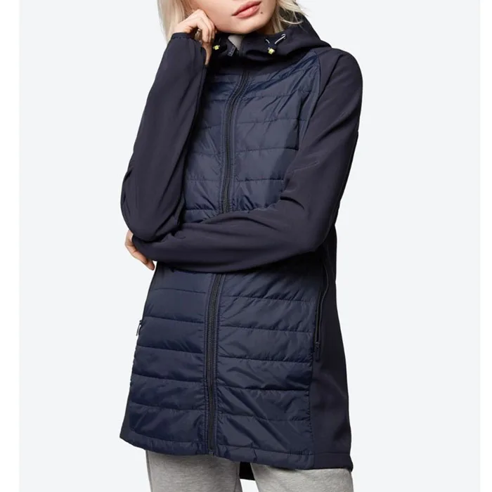 

Outdoor casual waterproof windbreaker fleece lining winter black slim long padded jackets women, Customizable