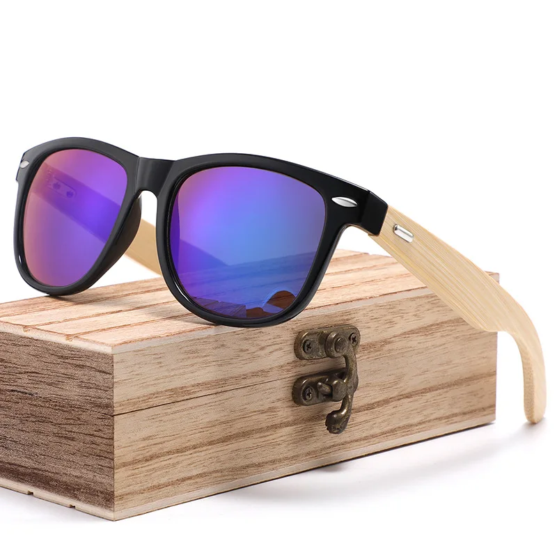 2023 Yiwu New Fashion Luxury Best-selling Outdoor Cycling Sunglasses Uv400 Classic Men Round Bamboo Wood Sunglasses Custom Logo