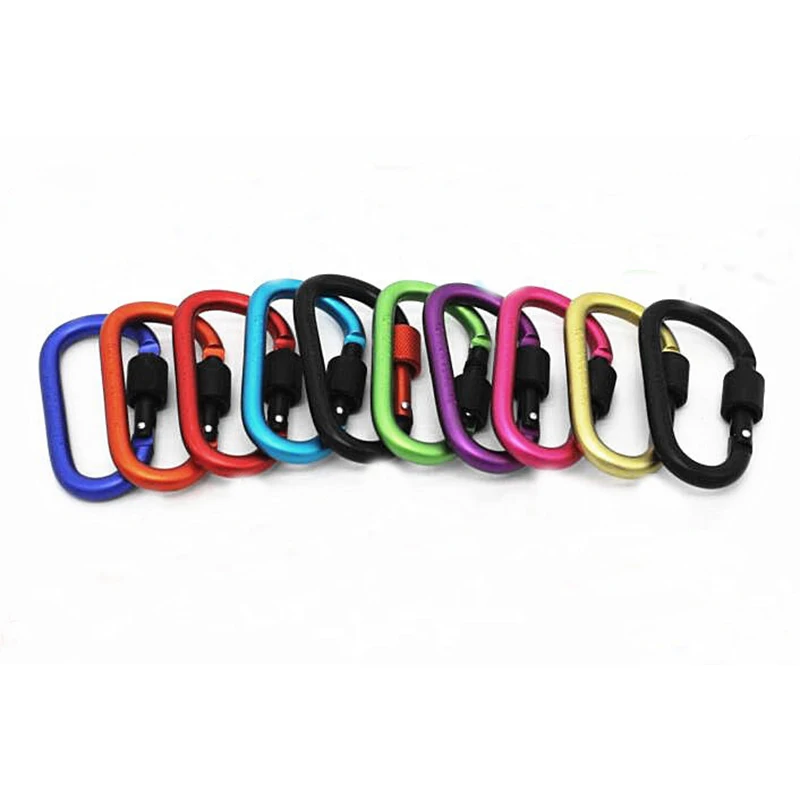 

8cm aluminum climbing carabiner hanging backpack buckle, Black, pink, blue, green,etc