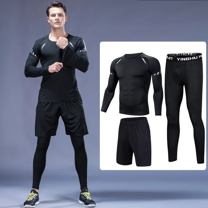 

Custom Breathable Tight Tracksuits Yoga Wear Men Running Outfit Men Training Suit
