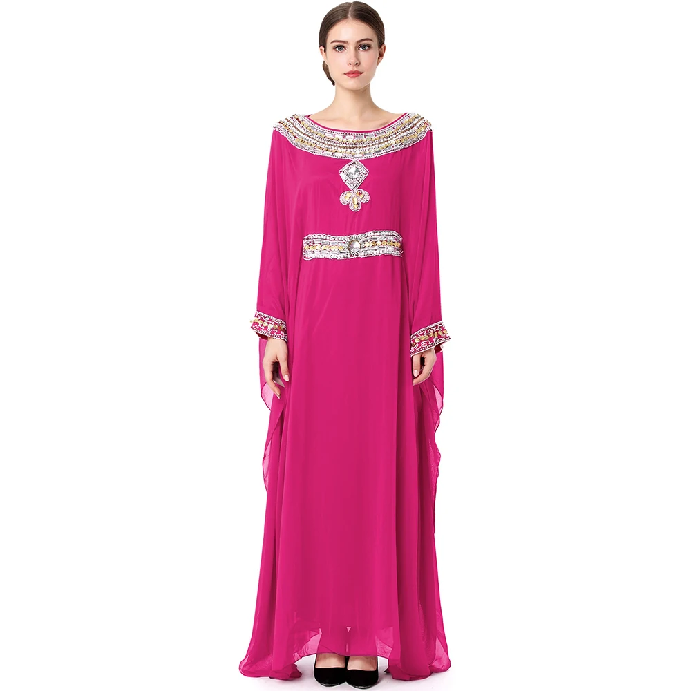 

2021 summer trendly islamic clothing abaya fabric casual wear caftan robes long gown clothes women chiffon muslim abaya dress, Purple, pibk, blue, white