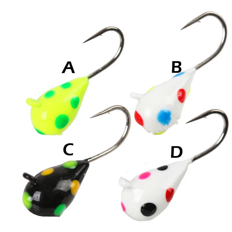 

In Stock Rain Tungsten ice jig Rain Drop with Dot eyes