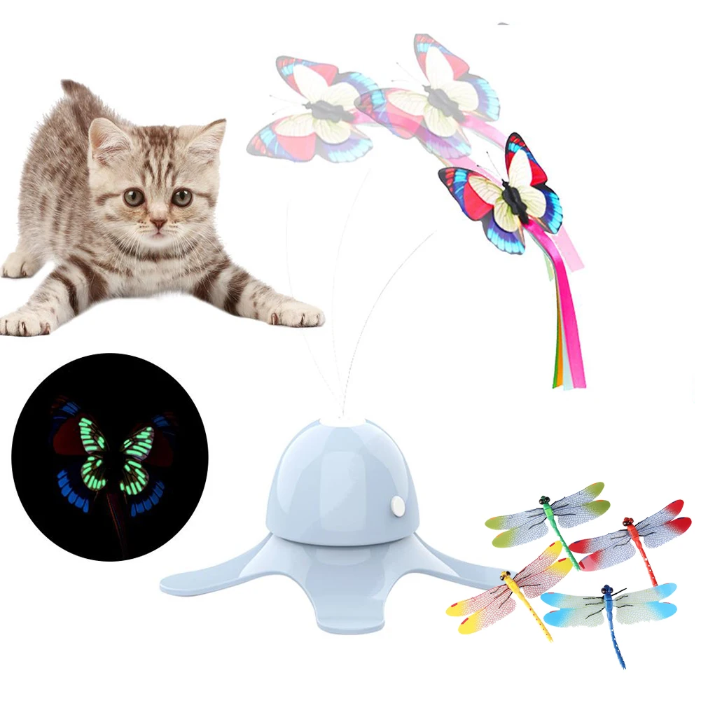 

Electronic Pet Cat Smart Automatic Funny Pet Exercise Toy Electric Rotating Kitten Toys Butterfly Cat Stick Interactive Toy