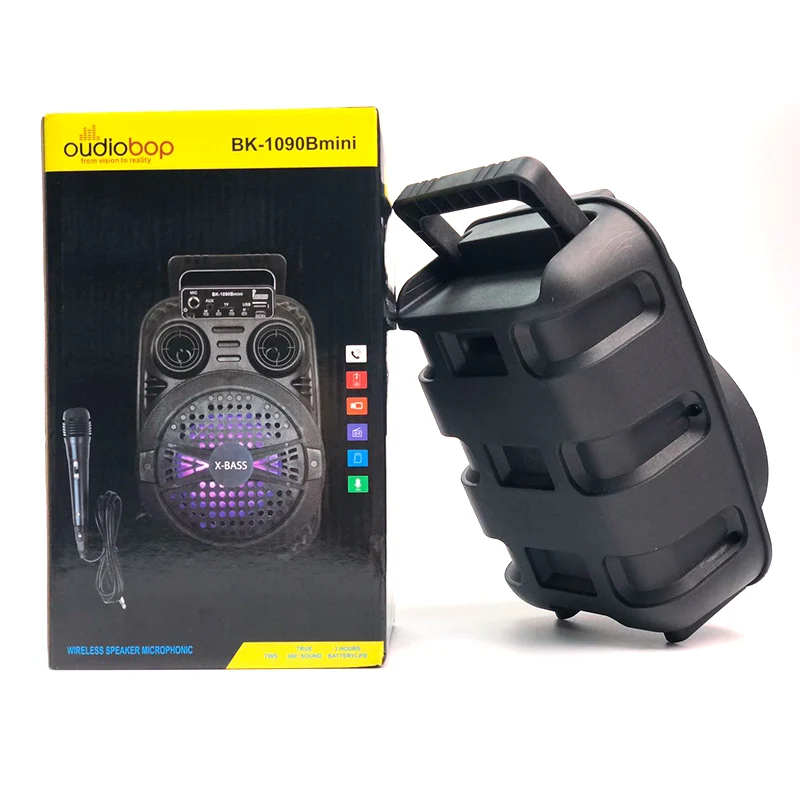 

BK-1090B mini High Quality 4 Inch Portable Big Speaker Loud Outdoor Portable Speaker with LED Display, Black