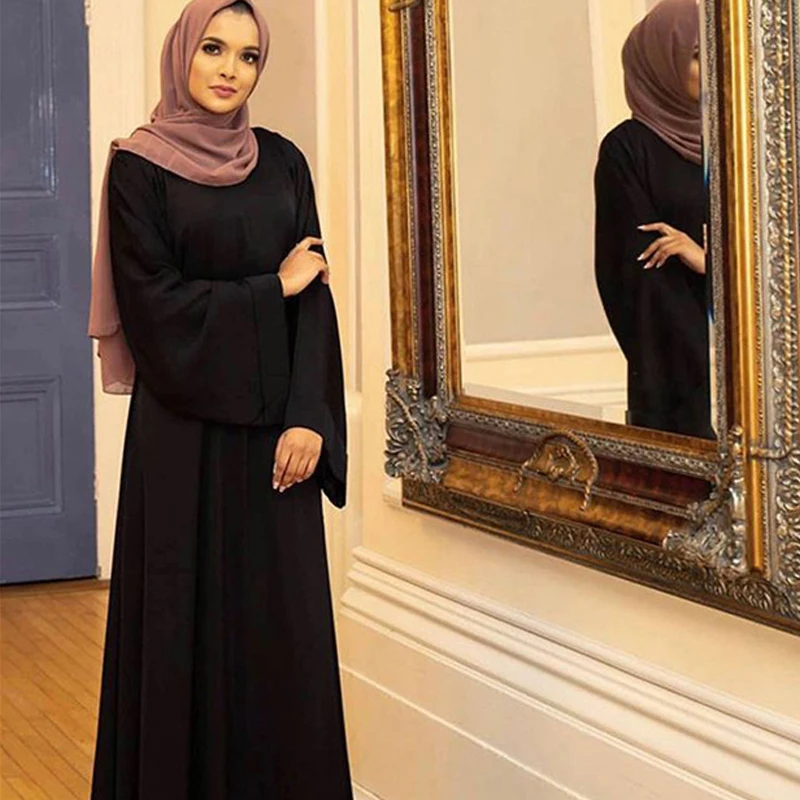 

2021 Abaya Muslim Dresses Abaya Dubai Afghan With Long Sleeves Islamic Clothing For Women Muslim Clothes, Customized color
