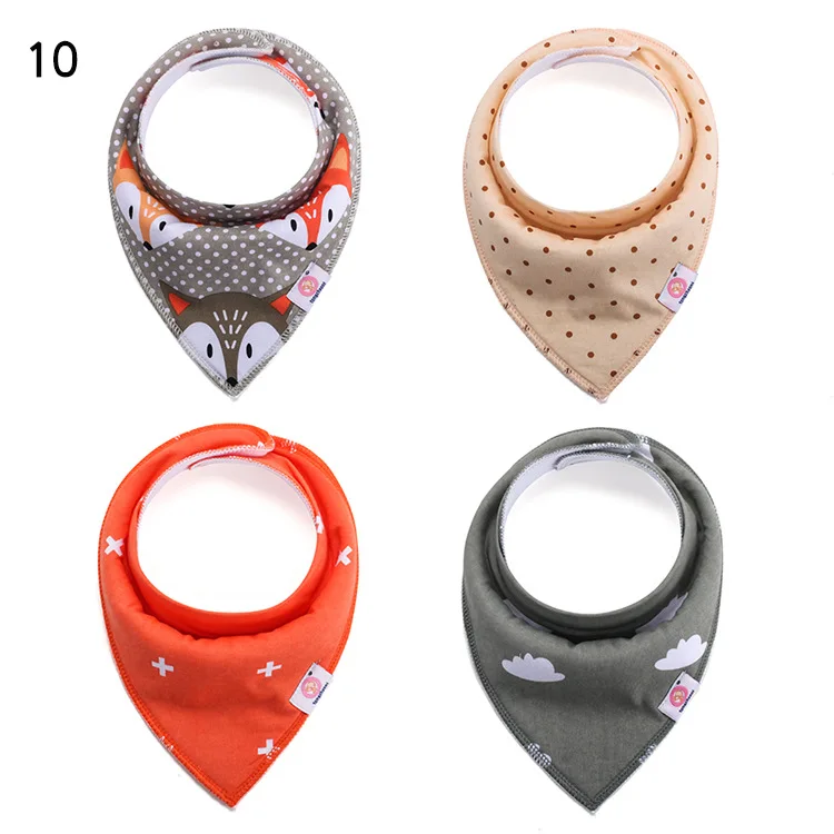 

Baby Saliva Towel Cotton Bib 4-piece Baby Bib Double Triangle Scarf European And American