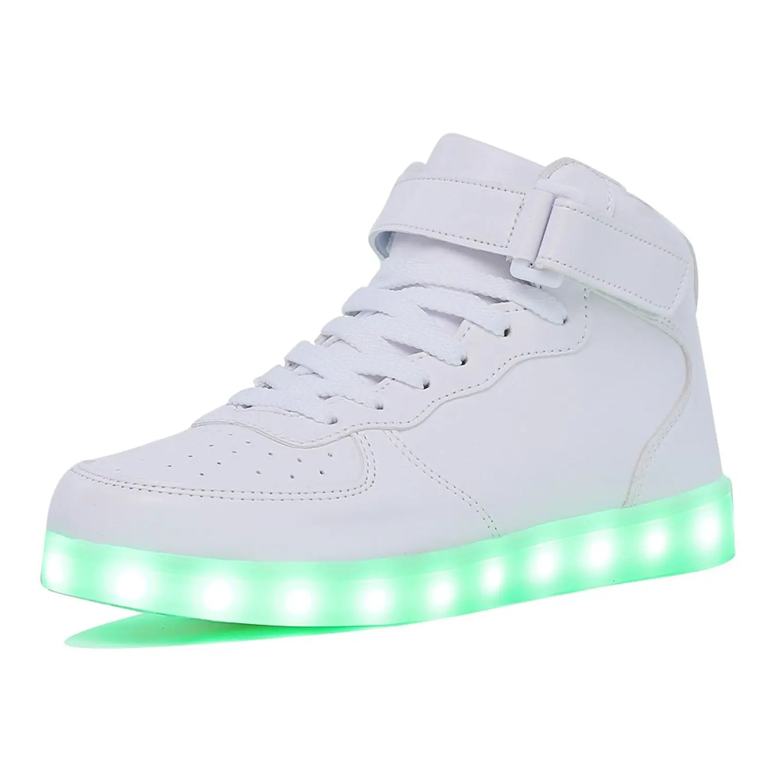 

factory price high top led light shoes usb port rechargeable battery 7 colour led light for sports running and dancing, Black white red blue