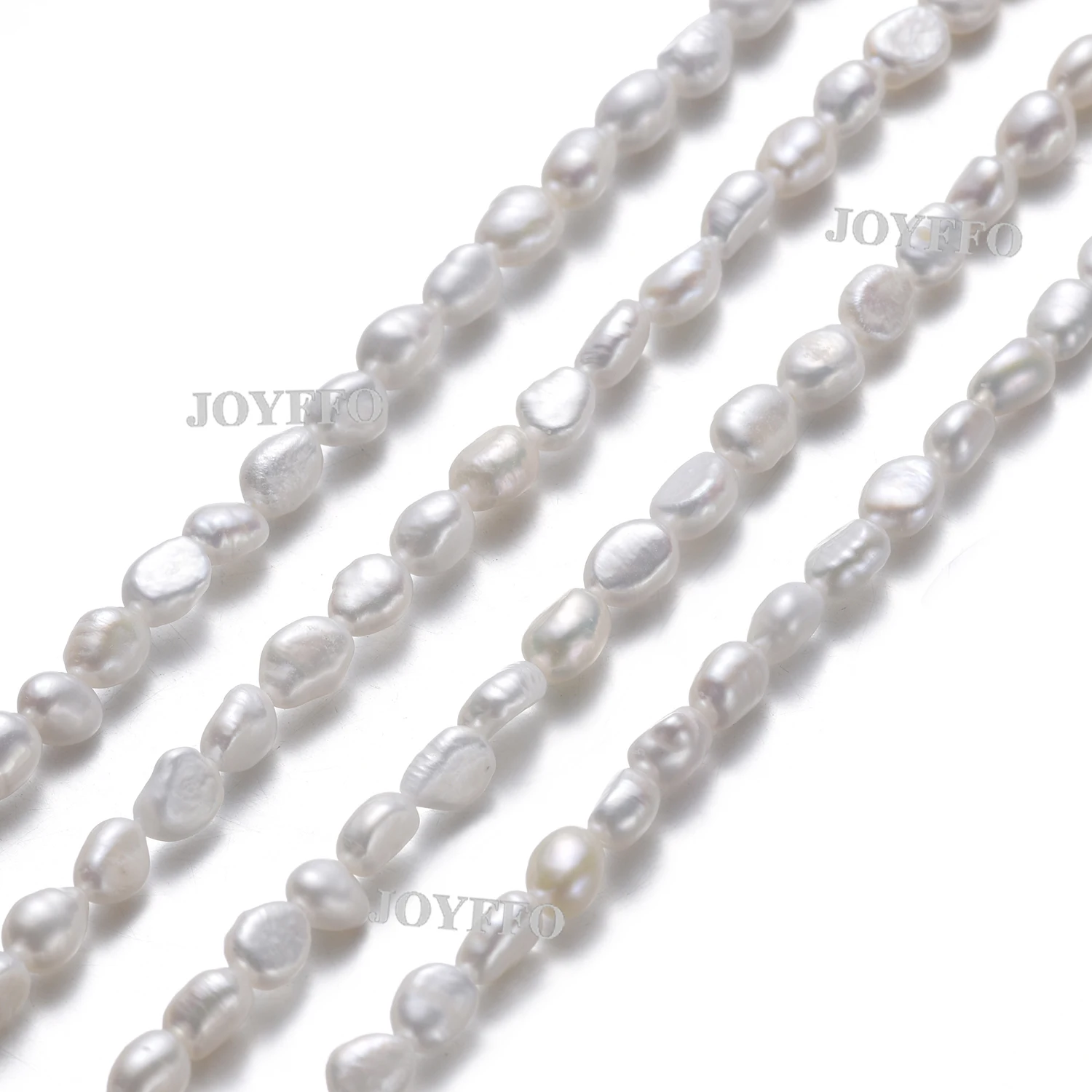 

New Arrival 5mm 6mm Long Oval Pearls Beads White Natural Freshwater Loose Pearls For Jewelry Findings