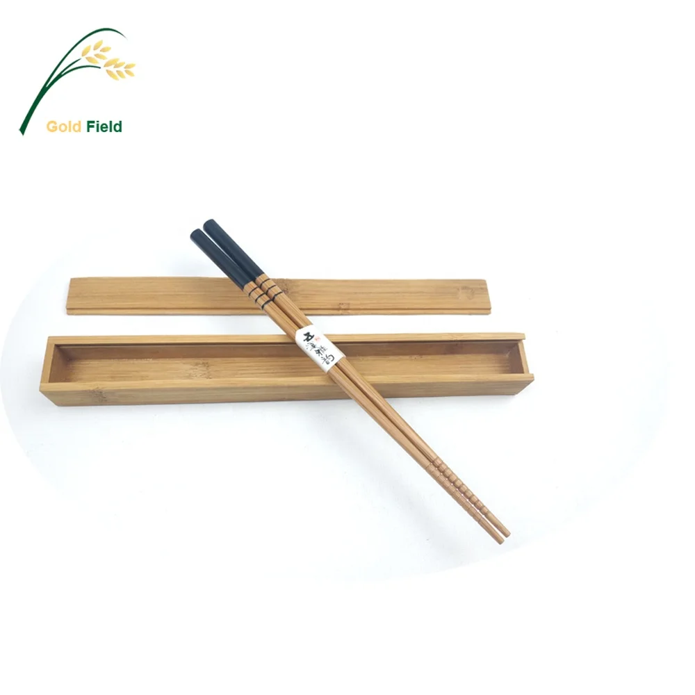 

Best Popular Portable Bamboo Reusable 1 Pair Chopsticks With Bamboo Case, Natural bamboo color