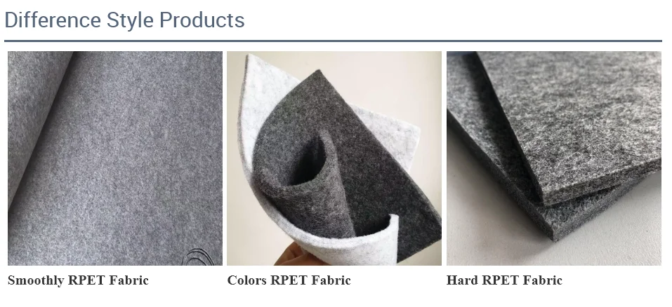 Recycled PET 100% polyester nonwoven soft hard stiff Felt in 3mm