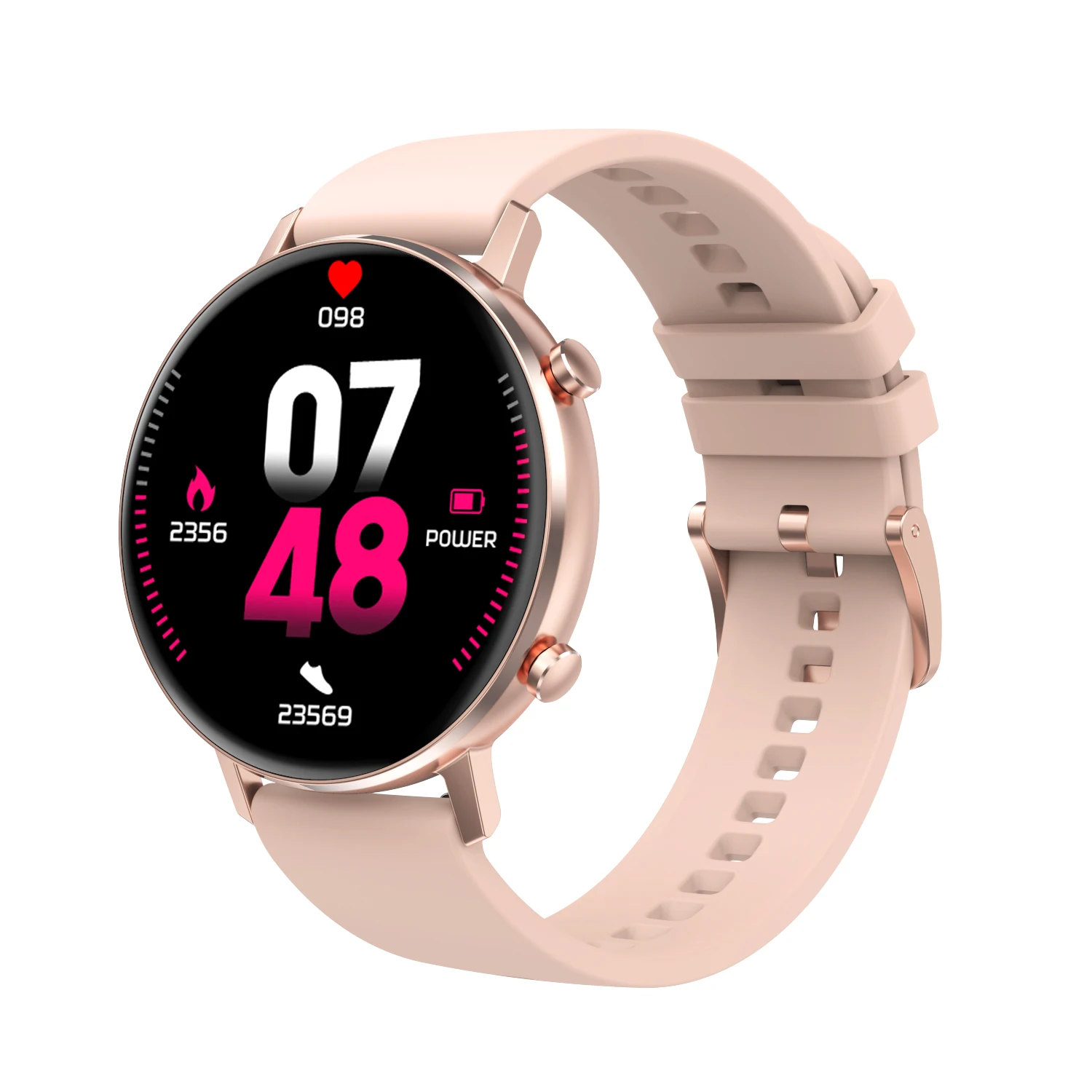 

DT96 smartwatch ladies watches wholesale round touch fitness tracker bracelet reloj inteligente female smart watch dt96, Silver steel strip/rose gold steel strip/silver belt/pink belt