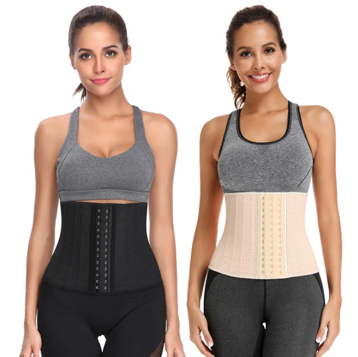 

Two Colour Plus Size Hook and Zip 25 Steel Bone 100% Latex Waist Trainer In Stock/Cutsom Private Label Smooth Waist Cincher, Purple/rose red/blue/black