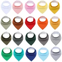 

Anti-Bacterial soft printed solid colors baby bandana drool bibs with snaps bibs baby plain