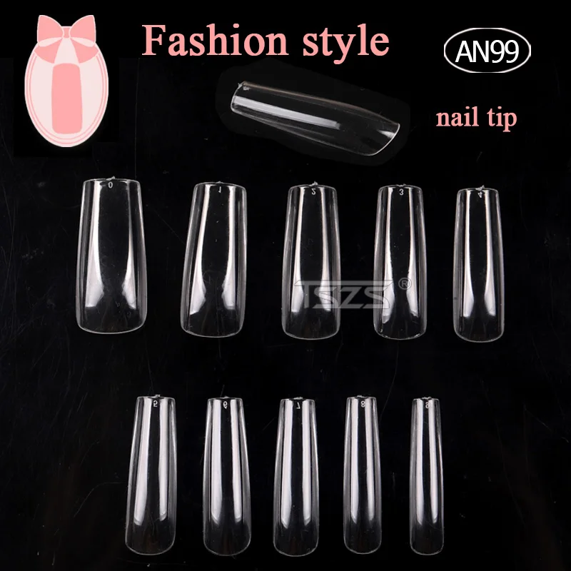 

TSZS Coffin Long Nails Clear ABS Nails 500pcs Full Cover False Nail Artificial Nails for Nail Salons