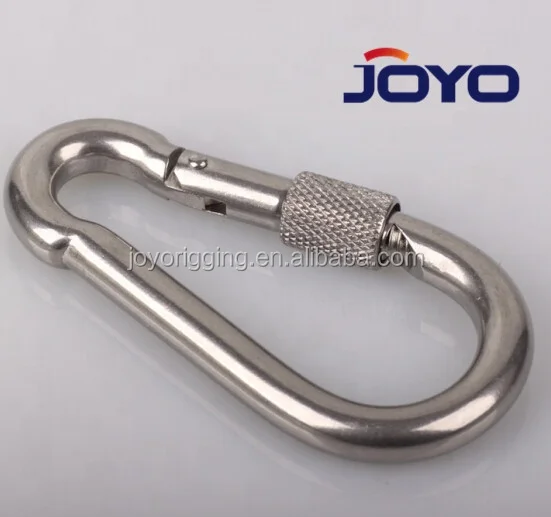 
High Quality ss304 or ss316 safety Carabiner DIN5299 Spring Snap hook with screw 