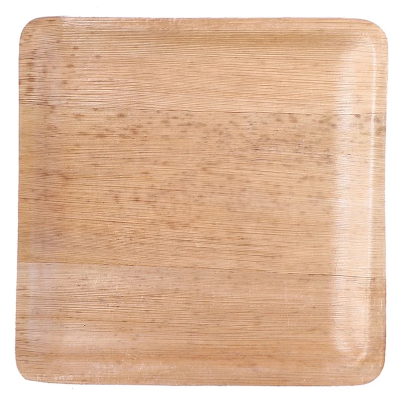 

Disposable Biodegradable Palm Leaf Square Plates, Yellow,white