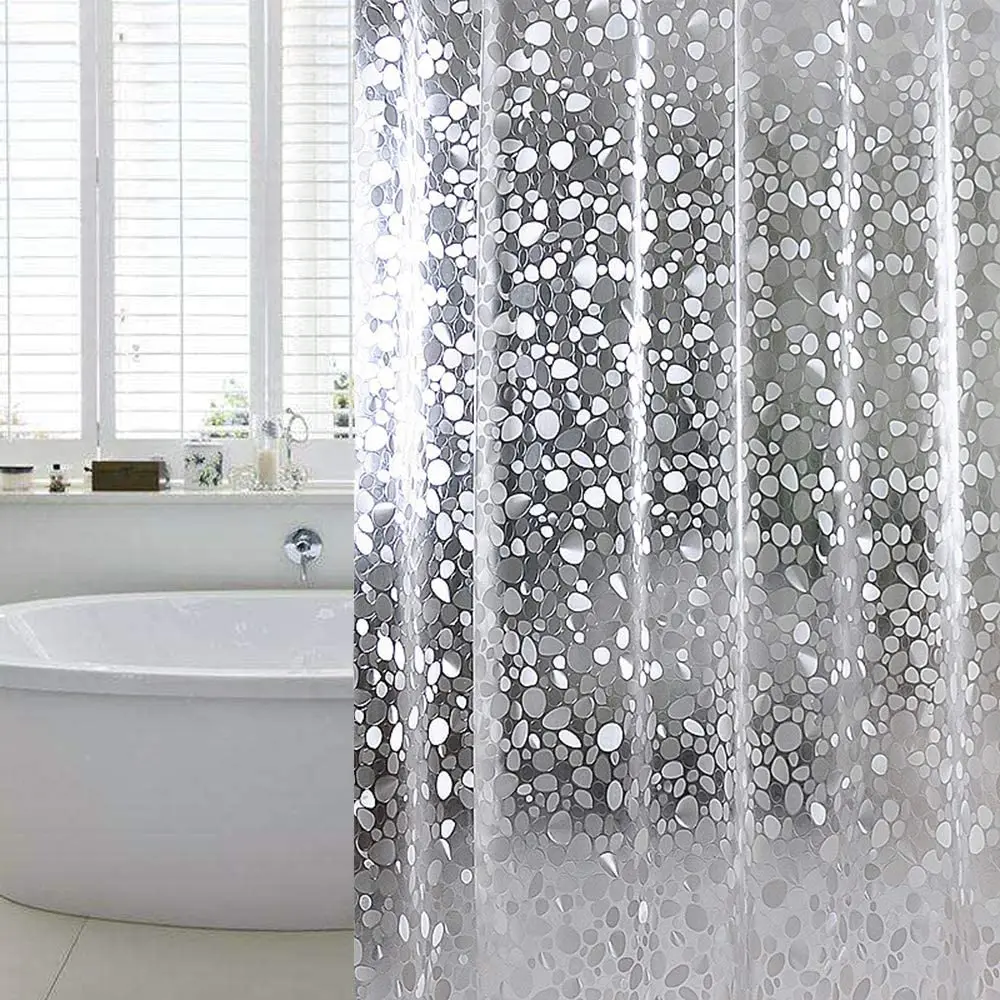 

Heavy Duty EVA Shower Curtain Water Repellent,No Chemical Smell Shower Curtain Liner Chlorine Free Shower Curtains