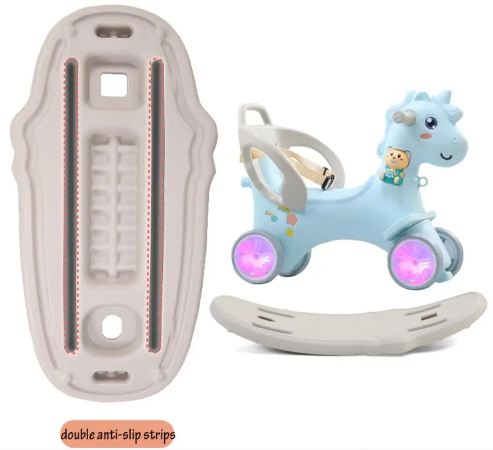 
Newly designed plastic kids rocking horse multi functional plastic saddle rocking horse 