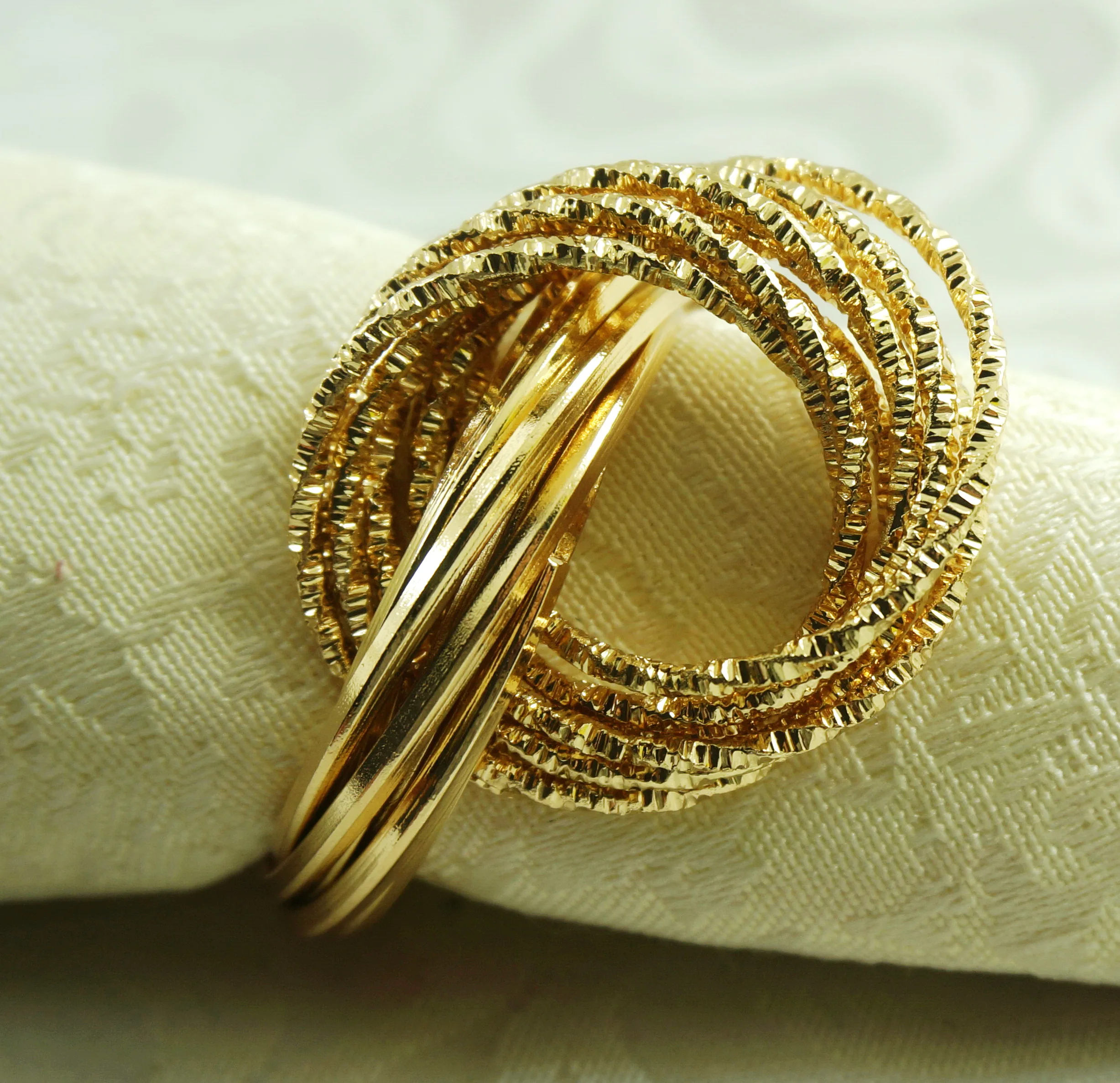 

Silver gold metal napkin rings colorful style, Gold/silver/red/blue/etc