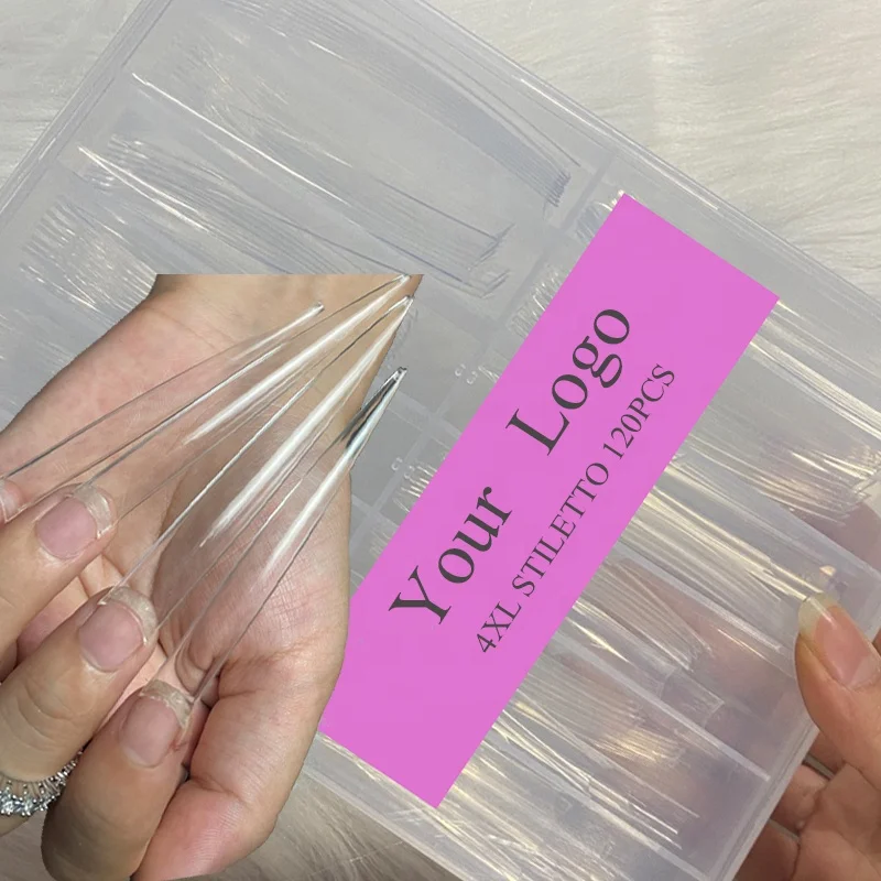 

120Pcs Box 4XL Stiletto Extra Long C Curve Nail Tips Super Long Nail Tips XXXL Stiletto Box