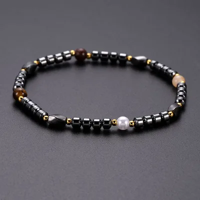 

2021 Hot Sale Handmade Hematite Beads Bracelets Women Foot Jewelry Magnetic Energy Stone Beach Anklets For Feet Jewelry