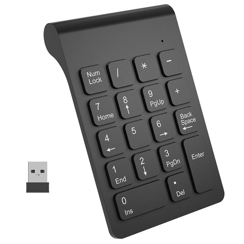 

mini 2.4GHz Wireless Numeric Keypad Numpad 18 Keys Digital Keyboard for Accounting Teller Laptop Notebook Tablets, Black,white