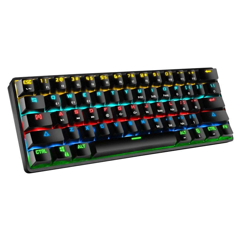

RGB wired and wireless dual-mode mechanical keyboard 60%, Black