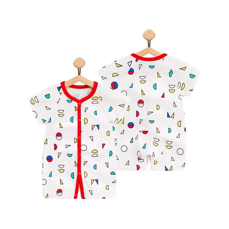 

Summer climbing clothes 6 months pure cotton short-sleeved romper baby clothes