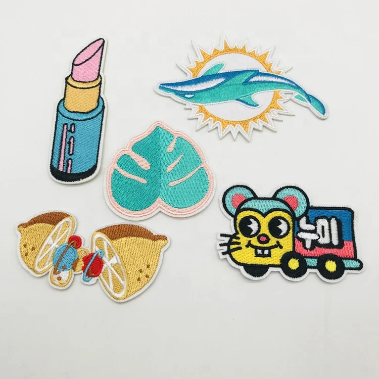 

Wholesale Fashion Design Custom spring summer cute Embroidery Patches for Clothing Dresses 5styles/set