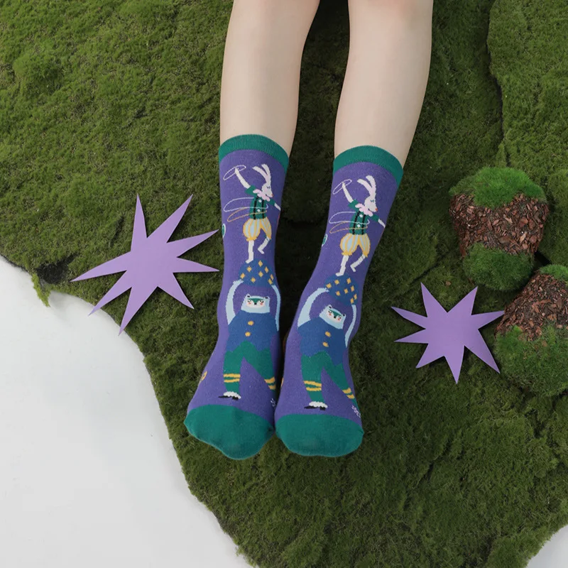 

200N new product holiday amusement park cartoon illustration cute Japanese girl tube socks