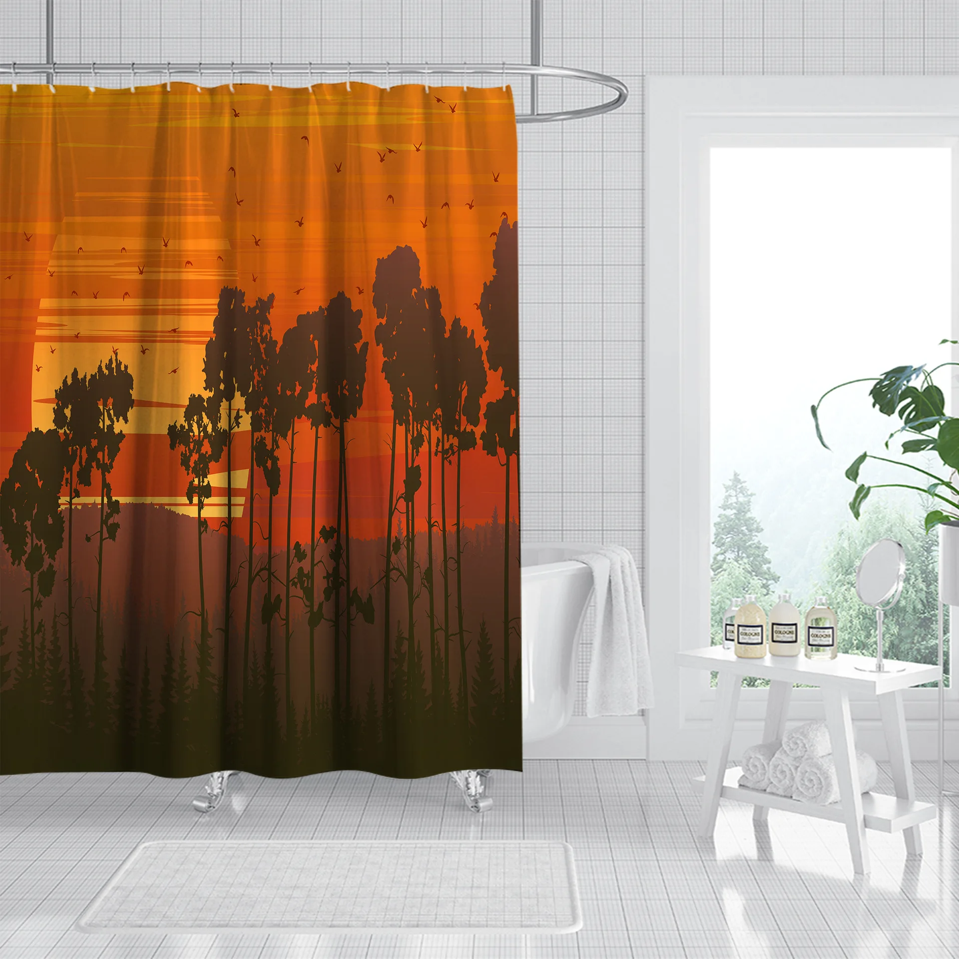 

Cheap Custom Printed 2021 New Fabric 3d Stripe Sublimation Bathroom Waterproof Bath Shower Curtain, Customer's request bath curtain