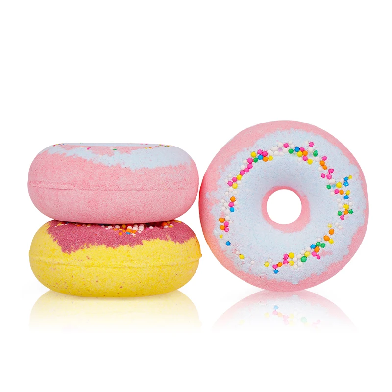 

Wholesale Private Label Natural Organic Vegan Kids Doughnut Fizzy Bubble Bath Bombs Gift Set, Customized colors
