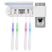 

2019 New Home Products 3 in 1 Electric UV Light Sanitizer Toothbrush Holder with Automatic Toothpaste Dispenser Squeezer Set